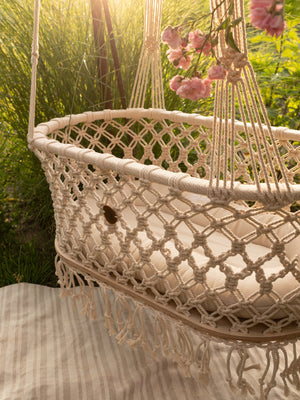 Hanging Macrame Baby Bassinet