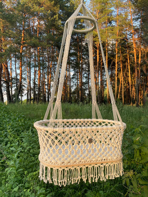 Hanging Macrame Baby Bassinet