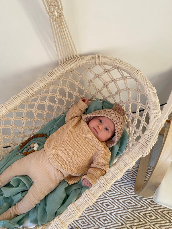 Hanging Macrame Baby Bassinet