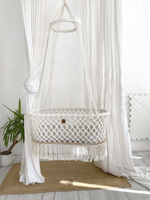 Hanging Macrame Baby Bassinet