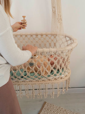 Hanging Macrame Baby Bassinet
