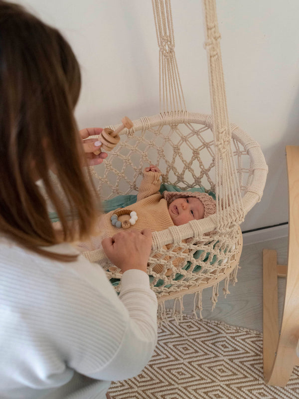Hanging Macrame Baby Bassinet