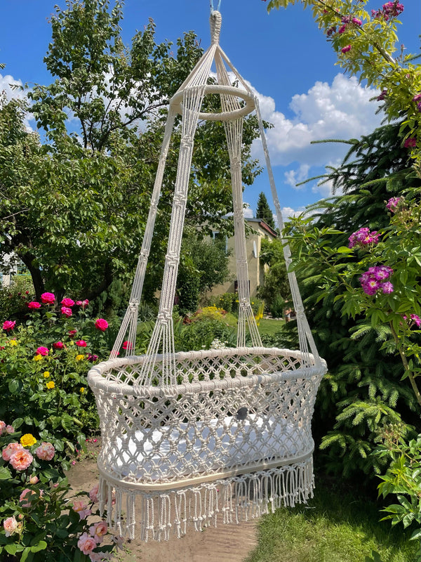 Hanging Macrame Baby Bassinet