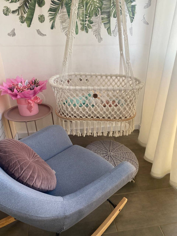 Hanging Macrame Baby Bassinet