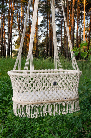 Hanging Macrame Baby Bassinet
