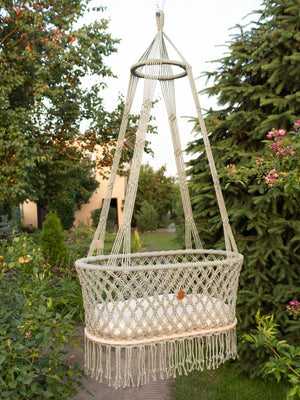 Hanging Macrame Baby Bassinet