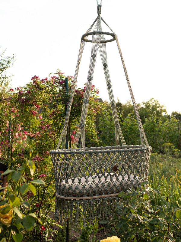 Hanging Macrame Baby Bassinet