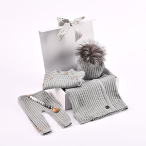MAILLE LOVE | Boys Light Grey Knit Gift Set (5)