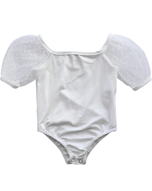 Maisie Puff Shoulder Leotard - White