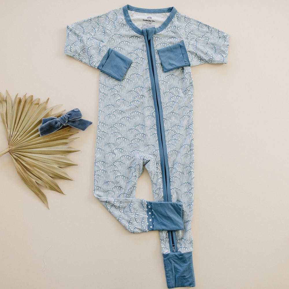 Baby Making Waves Bamboo Zippy Romper in soft fabric, perfect for comfort and style. Ideal for everyday wear.