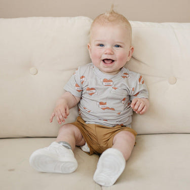 Mama Tattoo Hearts Bamboo Tee for babies, featuring a cute heart design, soft fabric, and eco-friendly materials.