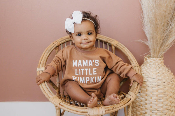 Mama's Little Pumpkin Sweatshirt Romper
