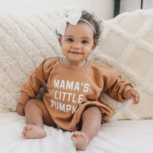 Mama's Little Pumpkin Sweatshirt Romper