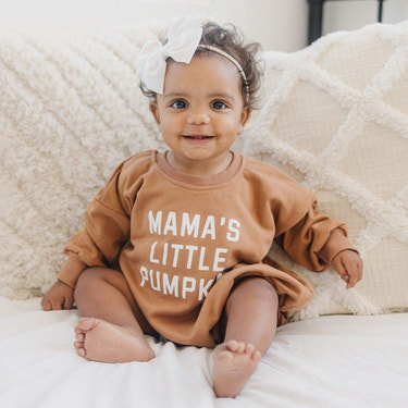 Mama's Little Pumpkin Sweatshirt Romper