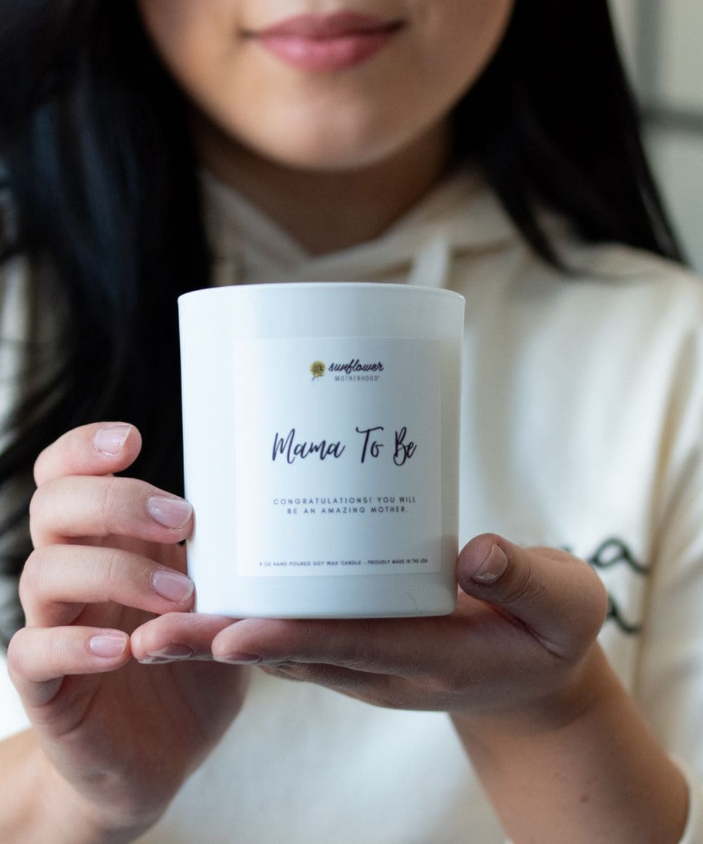 Mama To Be Pregnancy Candle in a soothing design, perfect for expecting mothers to create a calming atmosphere.