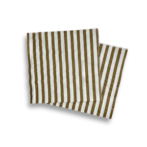 Matte Gold Striped Large Disposable Paper Napkins (16pcs)