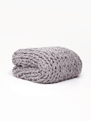 Chunky Knit Blanket in Pale Mauve