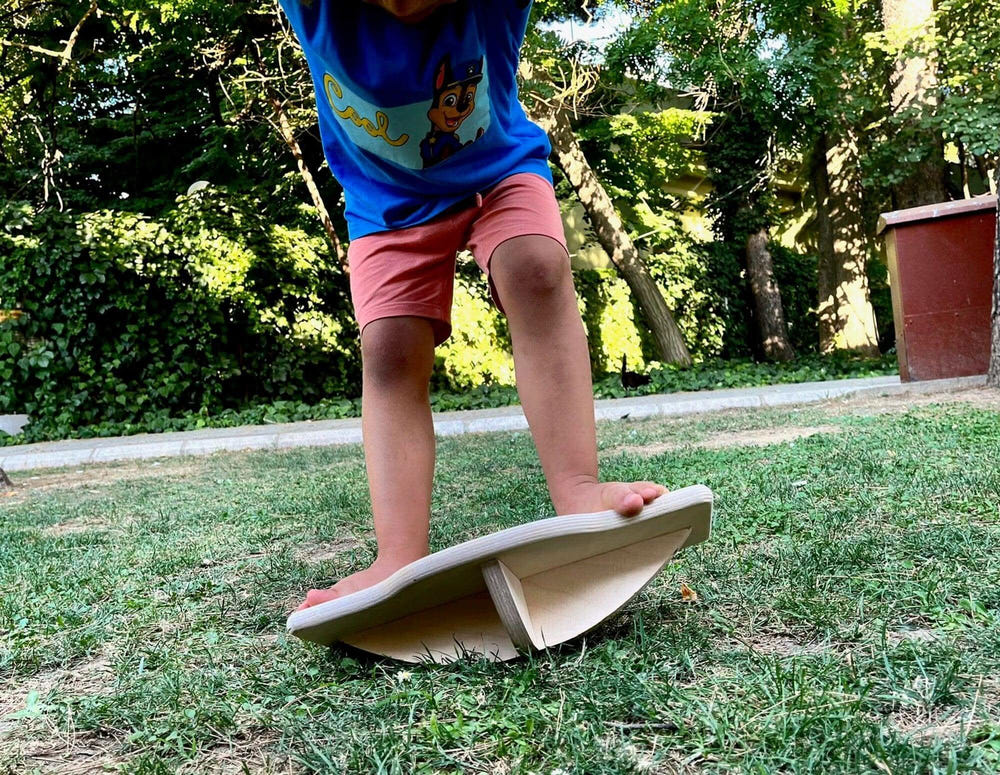Maze Wooden Balance Board for kids - durable, safe, and perfect for developing balance and coordination skills.