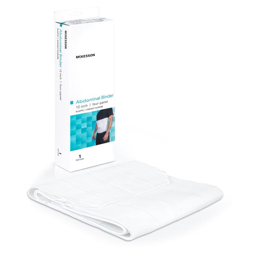 McKesson Abdominal Binder for babies, side view showcasing soft fabric and adjustable design for comfort and support.