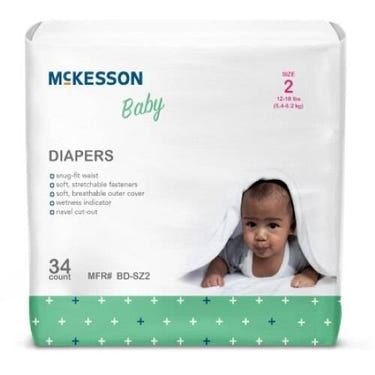 McKesson Baby Diapers Size 2 in a diaper bag, perfect for keeping your little one dry and comfortable.