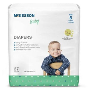 McKesson Baby Diapers Size 5 in a diaper bag, ideal for keeping your baby dry and comfortable.