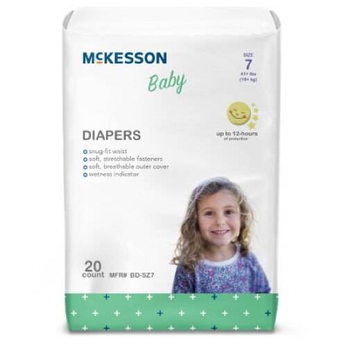McKesson Baby Diapers Size 7 in a diaper bag, perfect for keeping your baby dry and comfortable.