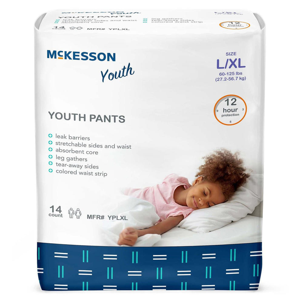 McKesson Unisex Youth Absorbent Underwear - Comfortable and discreet protection for active kids.