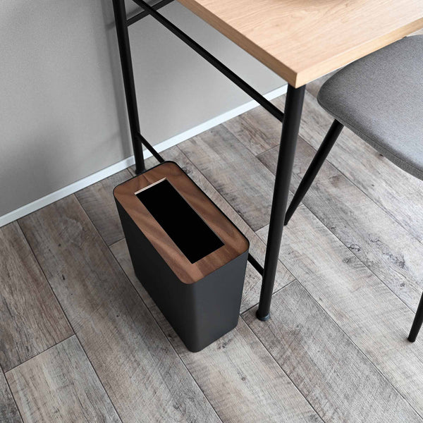 Trash Can - Rectangle - Steel + Wood