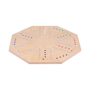 Wooden Marble Chase Game Set - Double-Sided 23" Wide Board