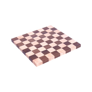 Maple/Walnut Hardwood Chess and Checkers Wooden Game Board