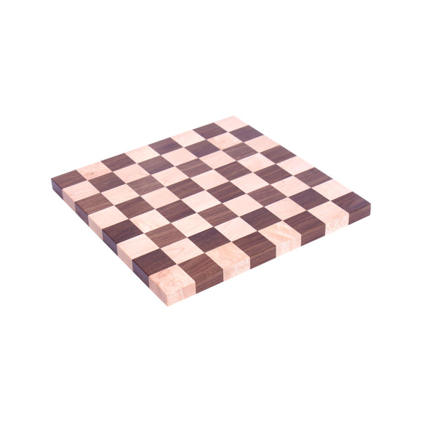 Maple/Walnut Hardwood Chess and Checkers Wooden Game Board