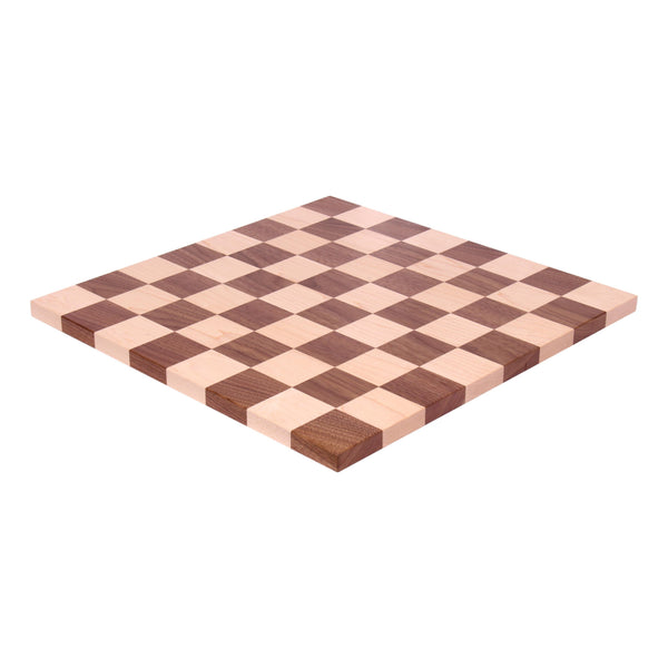 Maple/Walnut Hardwood Chess and Checkers Wooden Game Board