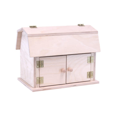 Mini Wooden Barn Toy with Hip Roof, Amish-Made, perfect for imaginative play and early childhood development.