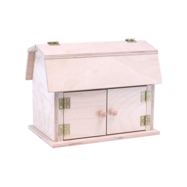 Mini Wooden Barn Toy with Hip Roof, Amish-Made, perfect for imaginative play and early childhood development.