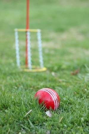 Amish-Made Deluxe Flag Croquet Golf Game Set with Duffel Bag, perfect for outdoor family fun and sports play.