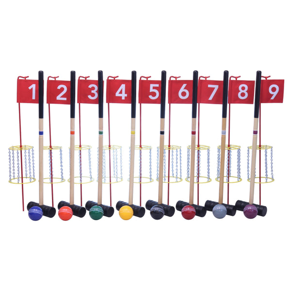 Deluxe Flag Croquet Golf Game Set with Duffel Carry Bag