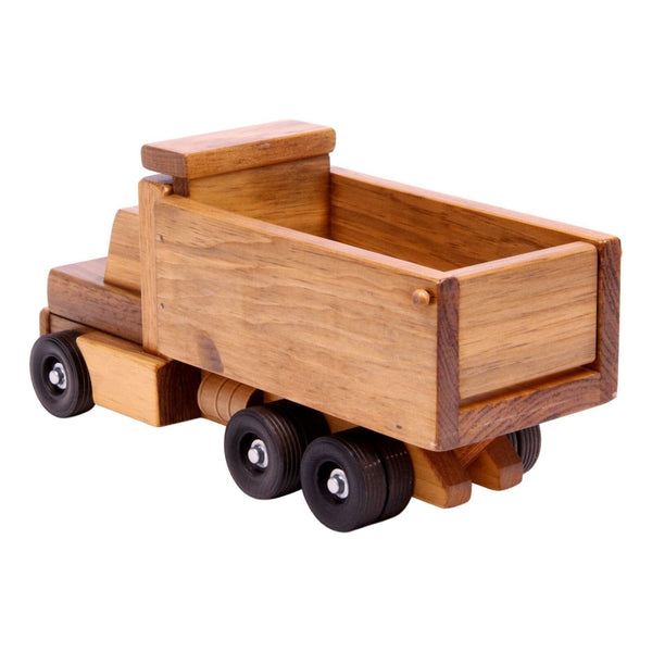 Amish-Made Wooden Toy Dump Truck, Kid-Safe Finish