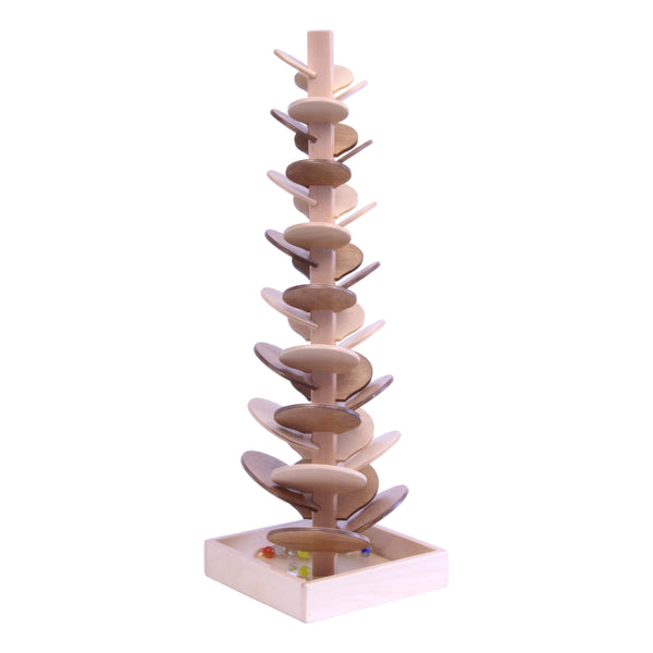 Marble Tree Wooden Toy - Child-Safe Finish - Pack of Marbles Included