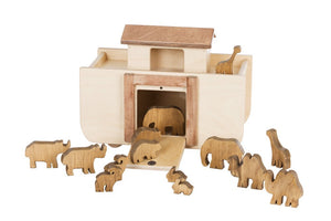 Amish Toy Box Wooden Noah's Ark Toy 14 Animals Harvest or Walnut