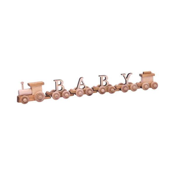 Wooden Name Train Toy, Custom ABC Letter Train, Amish-Made