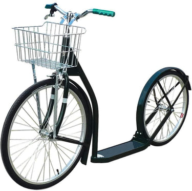 Amish-Made Deluxe Kick Scooter Bike with 24" front wheel and 20" rear wheel for adults, perfect for ride-ons and scooters.