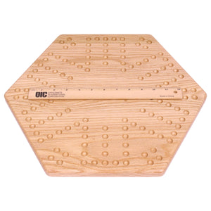 Solid Oak 16" Wide Aggravation Game Board, Unpainted Holes, Double-sided