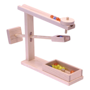 Amish Toy Box Wooden Marble Roller Machine Toy Maple Walnut Finish