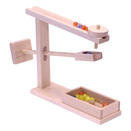 Amish Toy Box Wooden Marble Roller Machine Toy Maple Walnut Finish