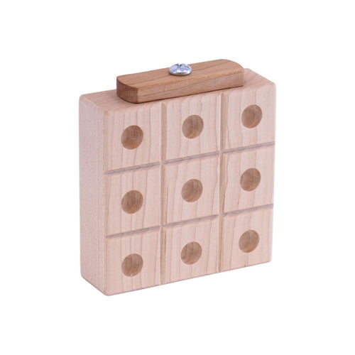Amish Toy Box Wooden Marble Tic Tac Toe Game 4" Board 10 Marbles
