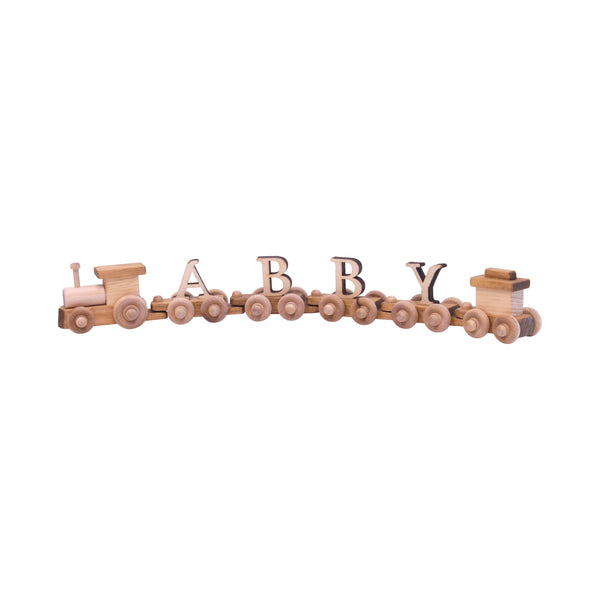 Wooden Name Train Toy, Custom ABC Letter Train, Amish-Made