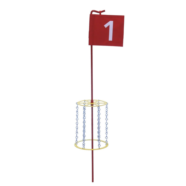 Amish-Made Deluxe Flag Croquet Golf Game Set in duffel bag, perfect for outdoor sports and family fun.