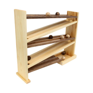 Wooden Ball Roller Racetrack Toy, Amish-Made, with 8 Wooden Balls