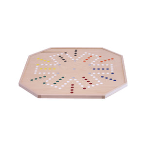 Aggravation and Chinese Checkers Combo Game Board Set - 25" Wide - Maple Wood - with Large 1" Marbles and Dice