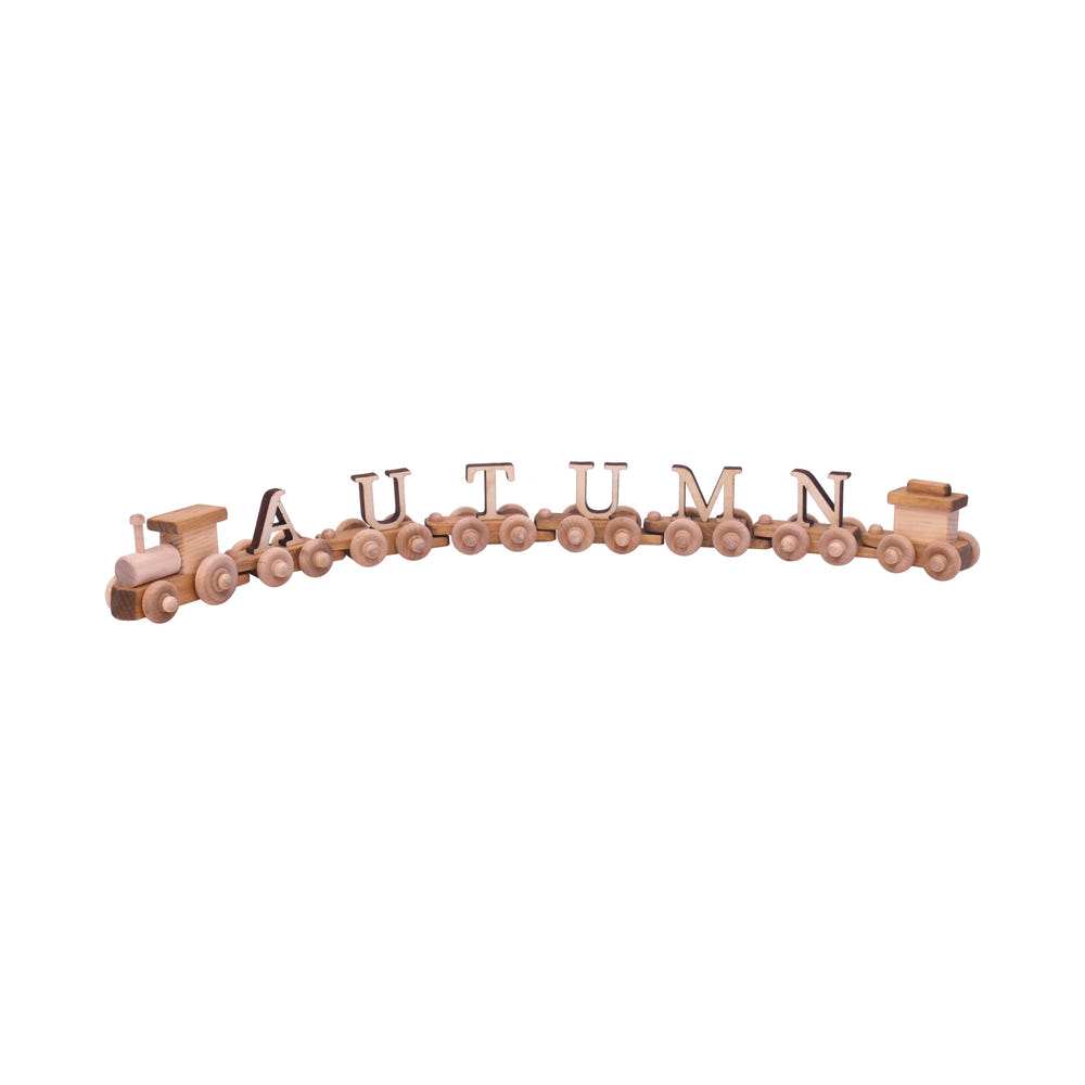 Wooden Name Train Toy, Custom ABC Letter Train, Amish-Made